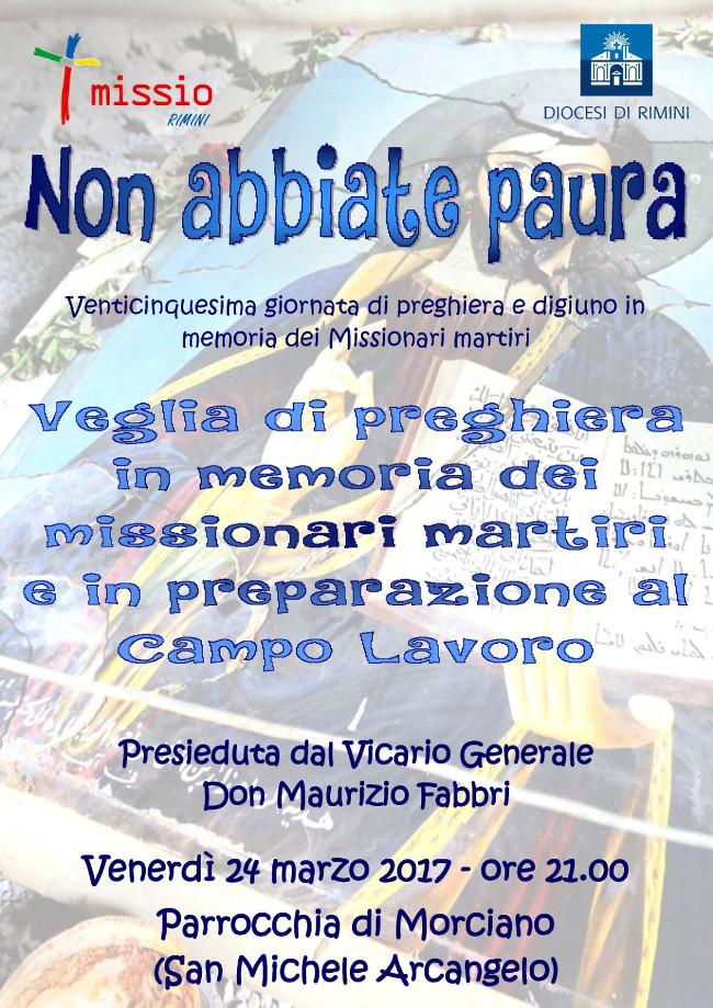 Venerdì 24 veglia missionaria