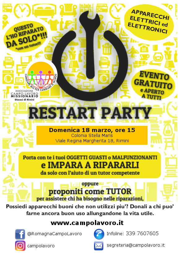 Arriva il Restart Party del Campo Lavoro, domenica 18 marzo